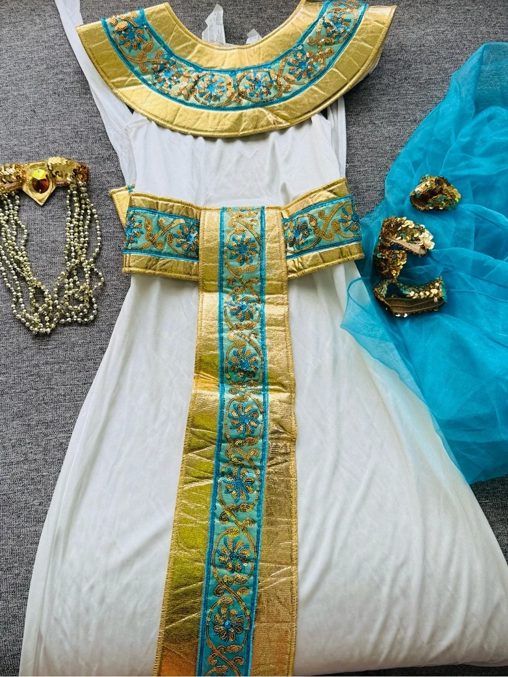 🩵💛 CLEOPATRA 💛🩵 4PC GIRL COSTUME SIZE MEDIUM (8-10) 🌟NWT🌟